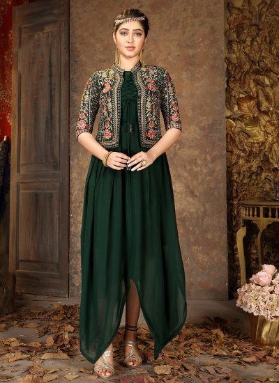 Fine Green Festival Designer Gown