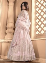 Fine Resham Pink Shamita Shetty Floor Length Anarkali Suit