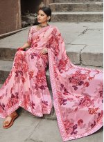 Fine Weight Less Abstract Print Casual Saree