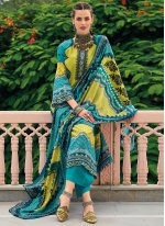 Flamboyant Digital Print Silk Multi Colour Palazzo Salwar Kameez