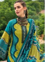 Flamboyant Digital Print Silk Multi Colour Palazzo Salwar Kameez