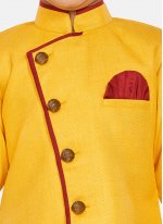 Flamboyant Silk Blend Yellow Embroidered Dhoti Kurta