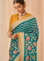 Flamboyant Silk Patch Border Rama Classic Designer Saree