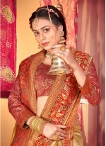 Flamboyant Vichitra Silk Beige Woven Traditional Saree