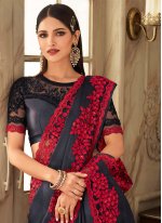 Flattering Black Patch Border Silk Designer Traditional Saree