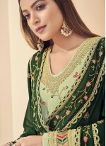 Flattering Green Georgette Trendy Salwar Kameez