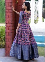 Flattering Weaving Jacquard Silk Trendy Gown