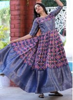 Flattering Weaving Jacquard Silk Trendy Gown