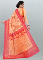 Flattering Weaving Silk Orange Casual Saree