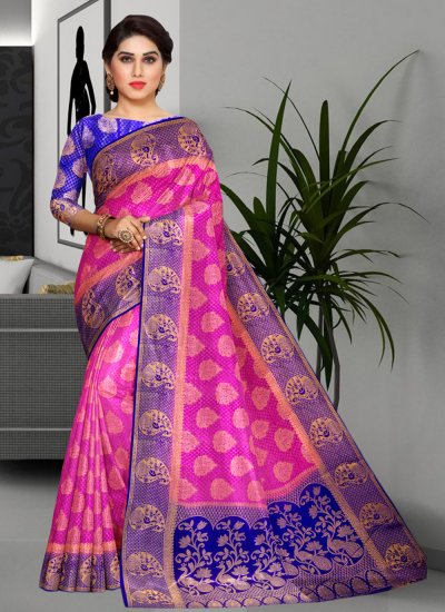 Flawless Pink Embroidered Designer Saree