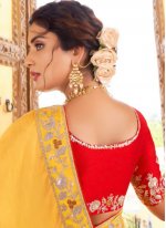 Flawless Vichitra Silk Yellow Saree