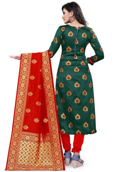 Floral Banarasi Silk Festival Churidar Salwar Suit