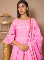 Floral Cotton Pink Designer Salwar Kameez