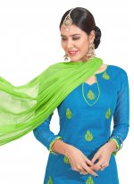 Floral Weaving Churidar Salwar Suit