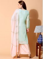 Genius Grey and Pink Faux Georgette Designer Pakistani Salwar Suit