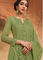 Georgette Designer Pakistani Salwar Suit in Green
