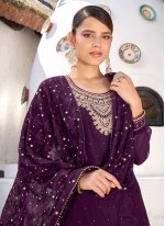 Georgette Designer Pakistani Suit in Purple
