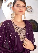 Georgette Designer Pakistani Suit in Purple