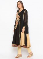 Georgette Embroidered Black Designer Salwar Suit