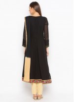 Georgette Embroidered Black Designer Salwar Suit