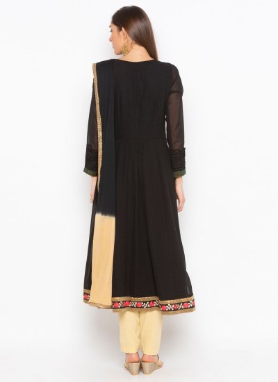 
                            Georgette Embroidered Black Designer Salwar Suit