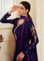 Georgette Embroidered Blue Designer Pakistani Salwar Suit
