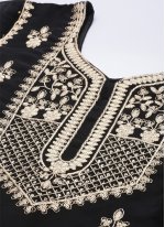 Georgette Embroidered Designer Pakistani Suit in Black
