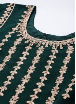 Georgette Embroidered Designer Pakistani Suit in Green