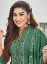 Georgette Embroidered Green Trendy Salwar Kameez