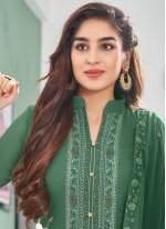 Georgette Embroidered Green Trendy Salwar Kameez
