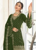 Georgette Green Zari Trendy Salwar Kameez