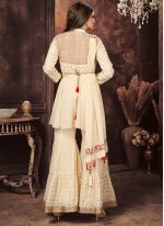 Georgette Off White Readymade Salwar Suit