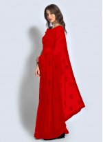 Georgette Sequins Classic Designer Saree in Red