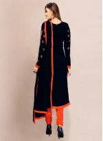 Georgette Straight Salwar Suit in Black
