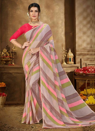 Georgette Trendy Saree in Multi Colour