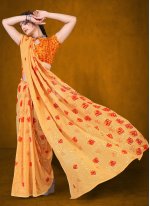 Georgette Trendy Saree in Orange