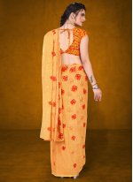 Georgette Trendy Saree in Orange