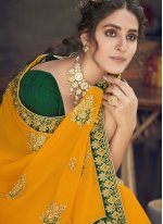 Georgette Yellow Traditional Saree