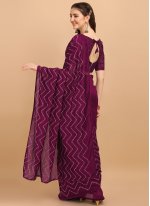 Gilded Sequins Purple Vichitra Silk Saree