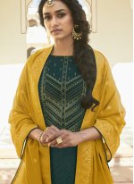 Gilded Teal Embroidered Designer Pakistani Suit