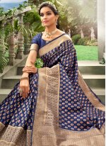 Girlish Blue Meena Traditional Designer Saree