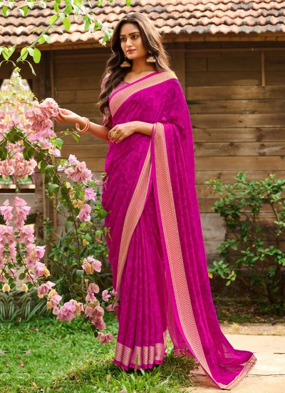 Girlish Georgette Weaving Contemporary Saree