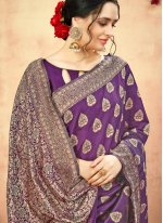 Girlish Purple Weaving Designer Traditional Saree