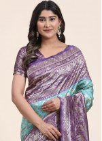 Glamorous Art Banarasi Silk Multi Colour Zari Classic Saree
