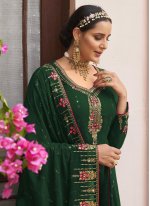 Glamorous Green Designer Straight Salwar Kameez