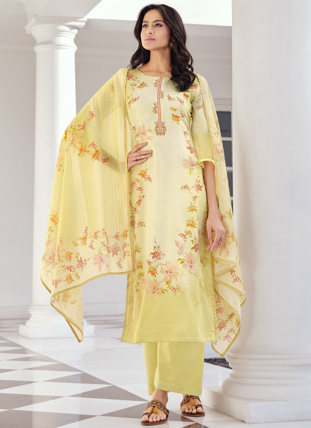 Printed Blended Cotton Designer Pakistani Salwar Suit buy online - Salwar  Kameez