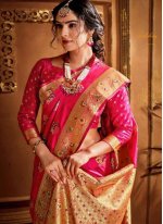 Glamorous Silk Pink Traditional Designer Saree