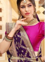 Glamorous Weaving Purple Silk Classic Designer Saree
