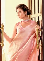 Glamorous Zari Pink Classic Saree
