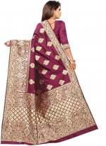 Gleaming Art Silk Weaving Maroon Classic Saree